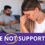 This is an image of a young woman sitting down and feeling concerned as she feels unsupportive by her boyfriend during her pregnancy.