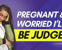 Text overlay on image: Pregnant & Worried I'll Be Judged. Problem Pregnancy Center - Southfield, Michigan.