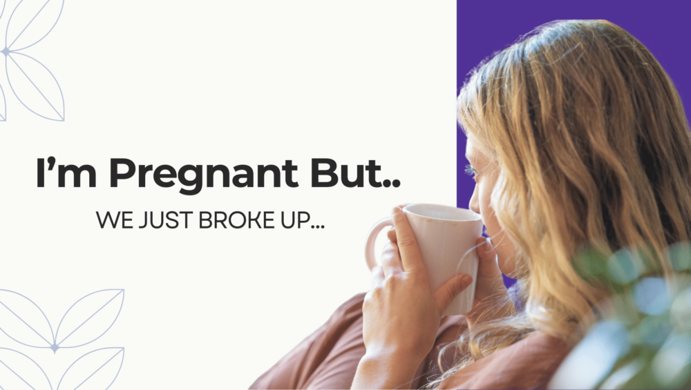 Young woman holding a mug, looking thoughtful after a breakup and finding out she’s pregnant and single