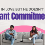 Couple sitting apart on a couch with tension — young woman facing an unplanned pregnancy with a partner who doesn’t want commitment in Southfield, Michigan.