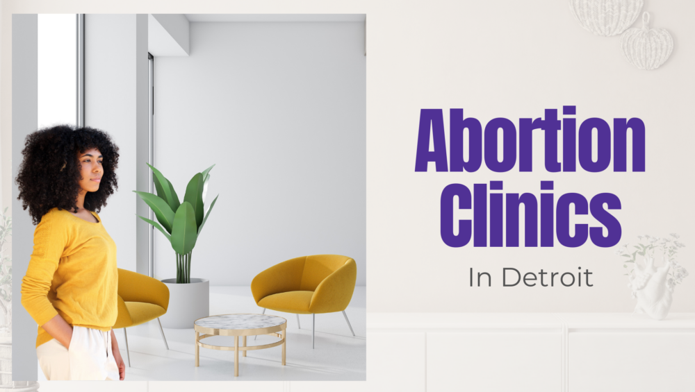 Woman standing in a modern office-style space — considering abortion clinics in Detroit and where to turn for trusted advice.
