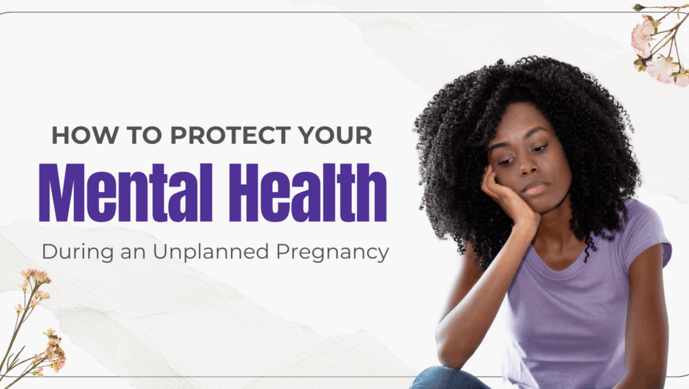 Woman focusing on mental health and emotional well-being during an unplanned pregnancy.