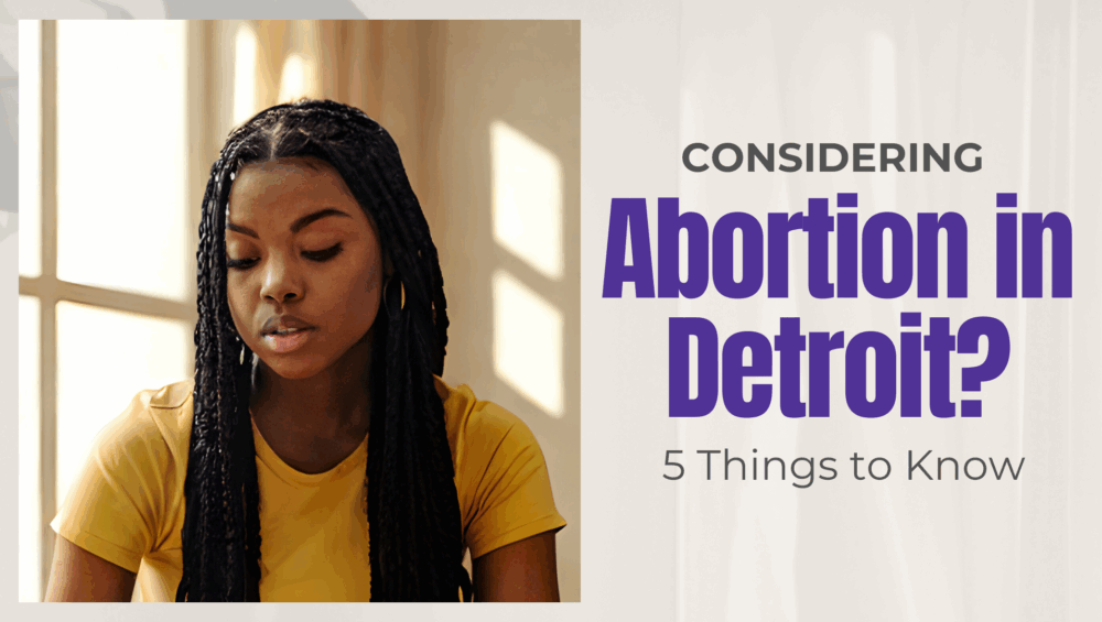 Woman in Detroit exploring options and support when considering abortion.