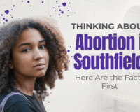 Thoughtful young woman considering an abortion in Southfield