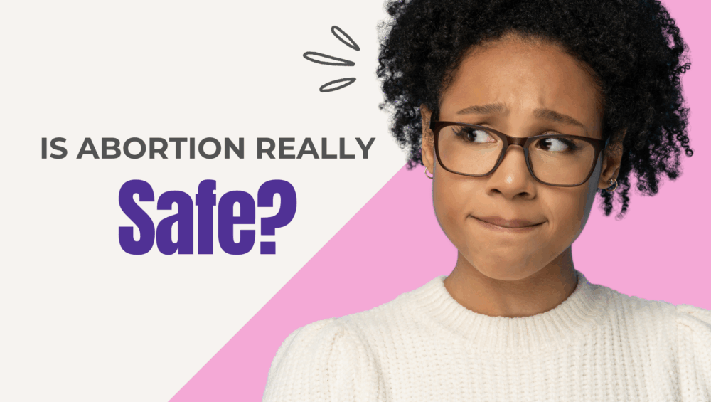 Young woman looking concerned as she ponders whether or not abortion is safe.