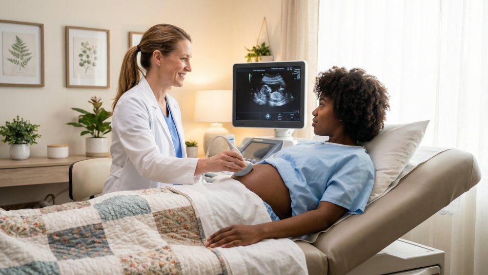 how early can an ultrasound detect pregnancy - licensed sonographer performing ultrasound