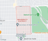Map displaying University District, Michigan - Explore your options before contacting nearby abortion clinics close to you to make an informed choice.